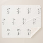 Couverture Sherpa Mode avion avec coeur en noir (Devant (Horizontal))