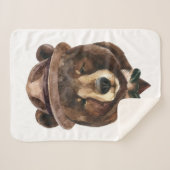 Couverture Sherpa Mode d'ours d'aquarelle (Devant (Horizontal))