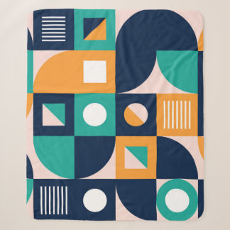 Couverture Sherpa Modèle de composition de couleur géométrique avec