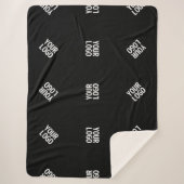 Couverture Sherpa Modèle de Motif Logo moderne unique | Black (Devant)