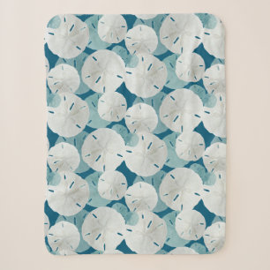 Couverture Sherpa Modèle Dollars de Sable Bleu Côtiers