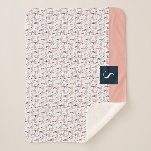 Couverture Sherpa Modèle Flamingo rose mou (Devant)