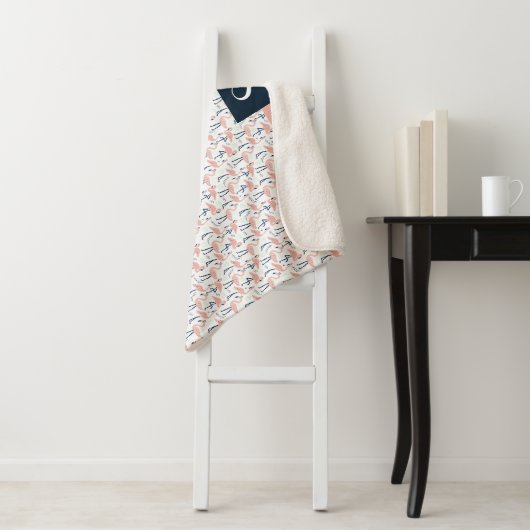 Couverture Sherpa Modèle Flamingo rose mou (En situation)