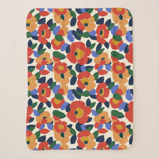 Couverture Sherpa Modèle floral Abstrait en gras (Devant)