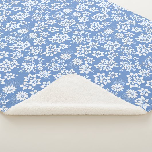 Couverture Sherpa Modèle floral.b L Bleu BG (3/4)