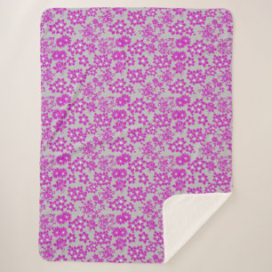 Couverture Sherpa Modèle floral D02.pink.b Gray BG