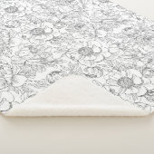 Couverture Sherpa Modèle floral de pivoine vintage (3/4)