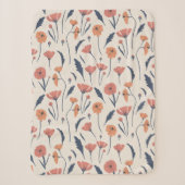 Couverture Sherpa Modèle floral dessiné à la main (Devant)