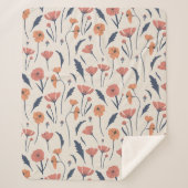 Couverture Sherpa Modèle floral dessiné à la main (Devant)