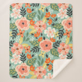 Couverture Sherpa Modèle floral du jardin (Devant)