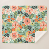 Couverture Sherpa Modèle floral du jardin (Devant (Horizontal))