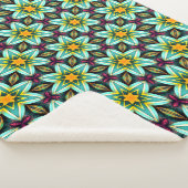 Couverture Sherpa Modèle Floral Étoiles Vertes (3/4)