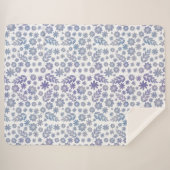 Couverture Sherpa Modèle floral gris et lavande (Devant (Horizontal))