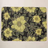 Couverture Sherpa Modèle Floral Or Cube Sherpa (Devant (Horizontal))