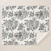 Couverture Sherpa Modèle Floral Rose vintage (Devant (Horizontal))