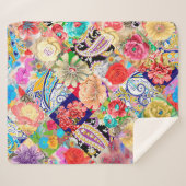 Couverture Sherpa Modèle floral tropical (Devant (Horizontal))