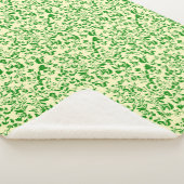 Couverture Sherpa Modèle floral vert G01. L jaune BG (3/4)