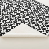 Couverture Sherpa Modèle marocain Ikat Damask, noir et blanc (3/4)