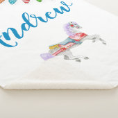 Couverture Sherpa Modèle personnalisé du cheval de carrousel (3/4)