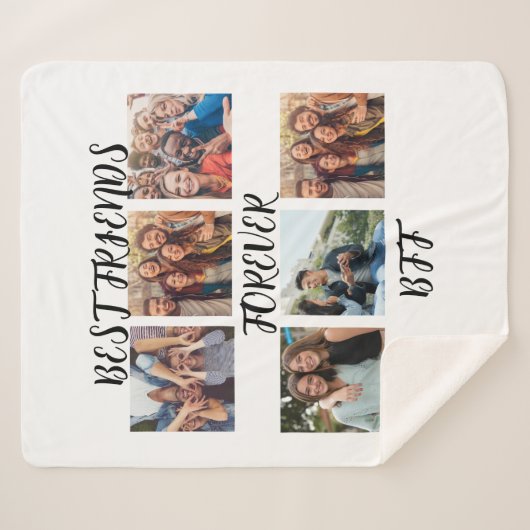 Couverture Sherpa Modèle photo personnalisé "Best Friends Forever" (Devant (Horizontal))