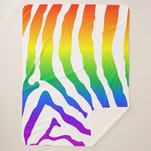 Couverture Sherpa Modèle Rainbow Zebra (Devant)