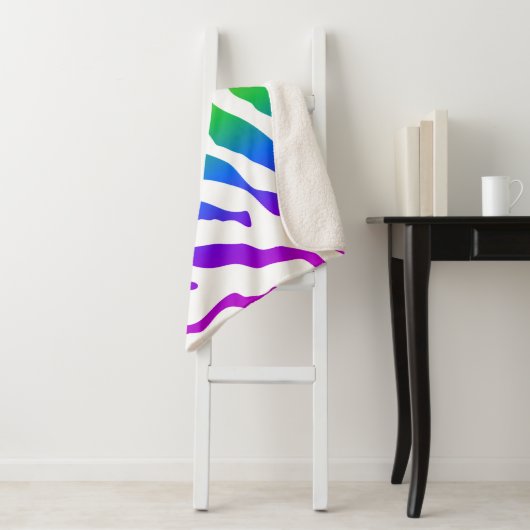 Couverture Sherpa Modèle Rainbow Zebra (En situation)