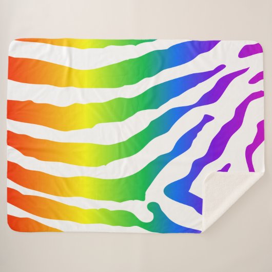Couverture Sherpa Modèle Rainbow Zebra (Devant (Horizontal))