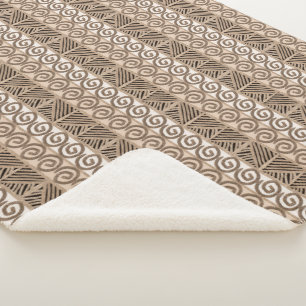 Couverture Sherpa modèle tiré par la main tribal africain ethnique