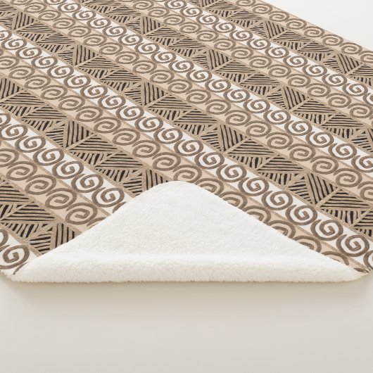 Couverture Sherpa modèle tiré par la main tribal africain ethnique (3/4)