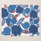 Couverture Sherpa Modèle vectoriel simple de fleurs bleues (Devant (Horizontal))