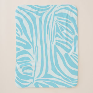 Couverture Sherpa Modèle Zèbre Bleu