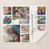 Couverture Sherpa Modern 10 Photo Collage Quote Family Name Keepsake (Devant (Horizontal))