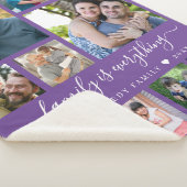 Couverture Sherpa Modern 10 Photo Collage Quote Family Name Purple (3/4)