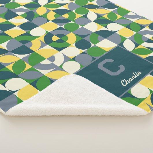 Couverture Sherpa Modern Bauhaus Abstract Geometric Monogram Pattern (3/4)