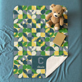 Couverture Sherpa Modern Bauhaus Abstract Geometric Monogram Pattern