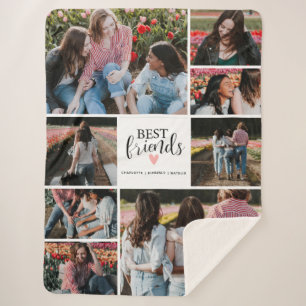 Couverture Sherpa Modern Best Friends BFF 8 Collage Photo