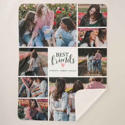 Couverture Sherpa Modern Best Friends BFF 8 Collage Photo (Devant)