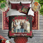 Couverture Sherpa Modern Black and Red Roses Family Photo Typography