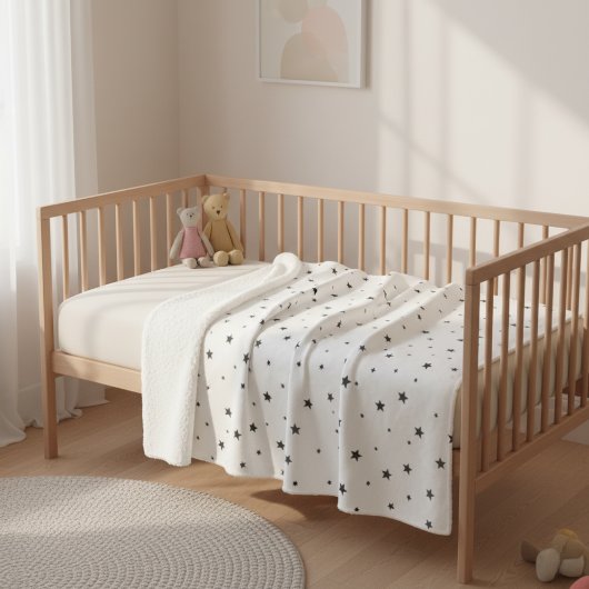 Couverture Sherpa Modern Black and White Children's Blanket 