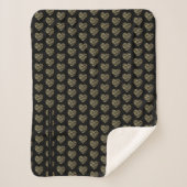 Couverture Sherpa Modern Black Golden effect Elegant Heart (Devant)