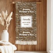 Couverture Sherpa Modern Brown Lettering Mother’s Day Personalized 