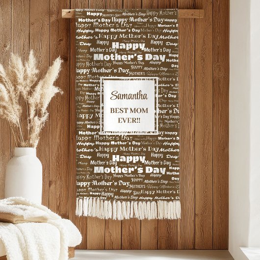 Couverture Sherpa Modern Brown Lettering Mother’s Day Personalized 