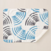 Couverture Sherpa Modern, cool, trendy blue abstract brush strokes (Devant (Horizontal))