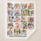 Couverture Sherpa Modern Family Personalized Cute 20 Photos Collage (Devant)