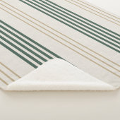 Couverture Sherpa Modern Green Ticking Stripe Linen Texture (3/4)