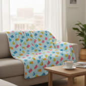 Couverture Sherpa Modern Gummy Bear Pattern Blanket - For Kids Cute