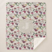 Couverture Sherpa Modern Ivory Hummingbird Flowers Leaves (Devant)