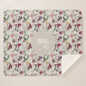 Couverture Sherpa Modern Ivory Hummingbird Flowers Leaves (Devant (Horizontal))