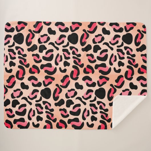 Couverture Sherpa Modern Leopard Pattern Animal Print (Devant (Horizontal))