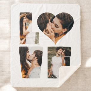 Couverture Sherpa Modern LOVE Heart Photo Instagram Saint Valentin
